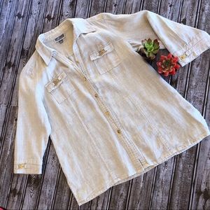 JM Collection Linen Petite Women’s Top Size 6P